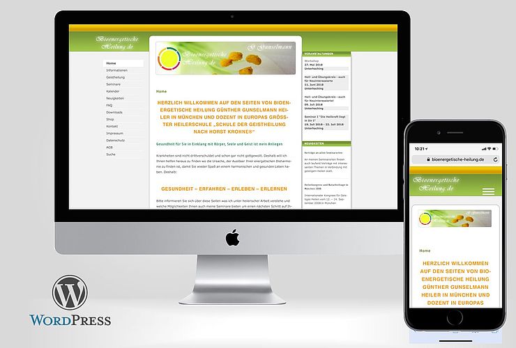 Bioenergetische Heilung relauncht auf Basis von WordPress
