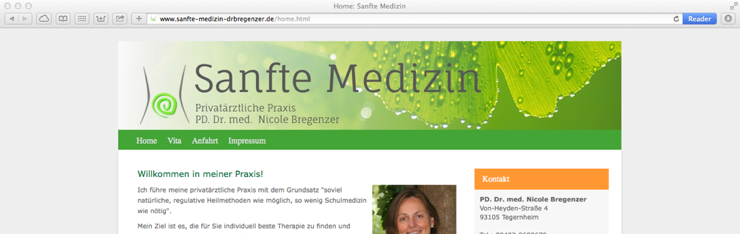 Praxis für sanfte Medizin startet mit TYPO3